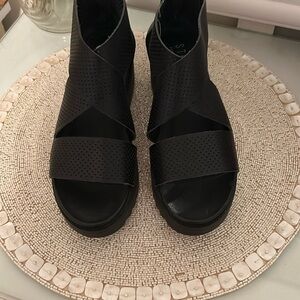 Steven By Steve Madden Black Wedge Sandals